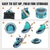 VEVOR Foldable Pet Playpen, 44'' x 44'' x 24'' Portable Dog Playpen, Crate Kennel for Puppy, Dog, Cat, Waterproof 600D Oxford Cloth, Removable Zipper,