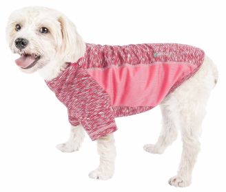 Pet Life Active 'Warf Speed' Heathered Ultra-Stretch Sporty Performance Dog T-Shirt (Color: Pink, size: medium)